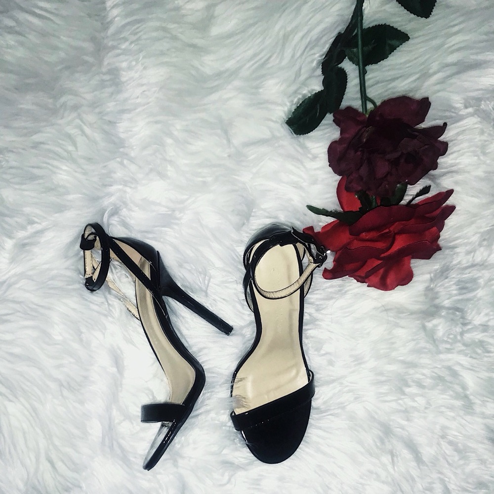 Black ankle strap heels